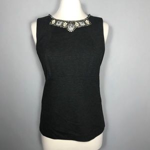 CABI #508 Black Jeweled Stretch Top Sz 10